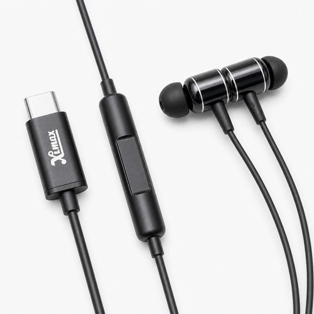 Ximax XI-EP2 Type-C Sports Earphone | In-Ear Wired Earbuds | HD Stereo Sound | Premium Bass for Sports & Exercises